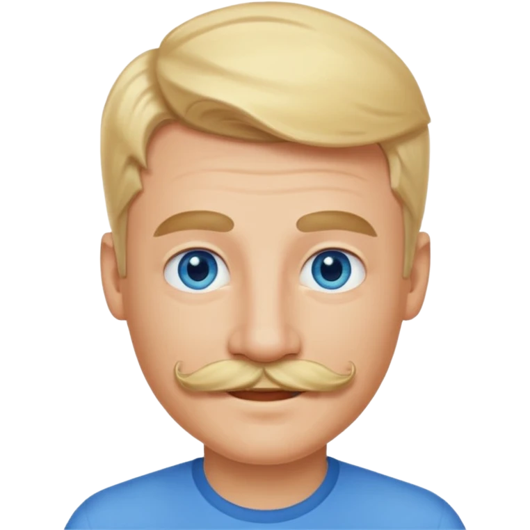 guy with blond hair, mustache, and blue eyes emoji