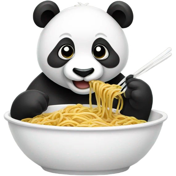 Panda eating spaghetti  emoji