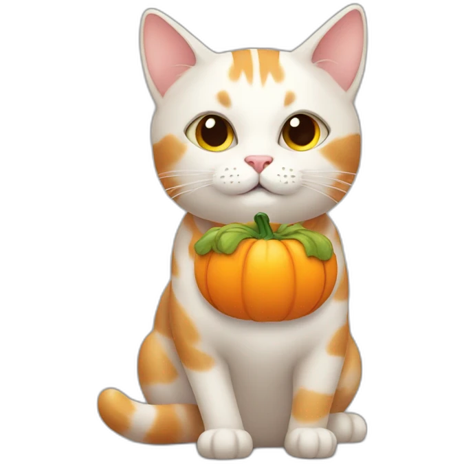 Cat with pumpkin emoji