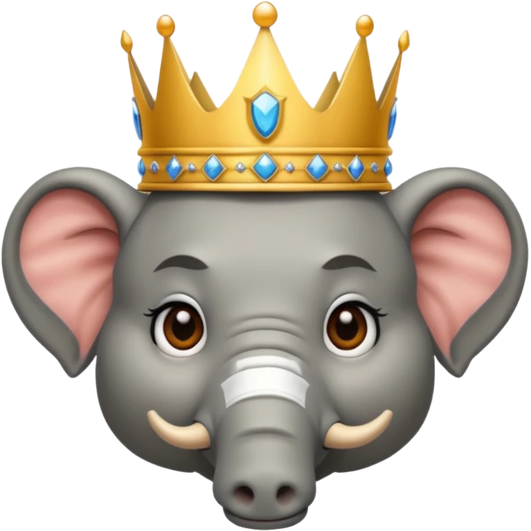 face of donald trump wearing a crown between an elephant face and a donkey face emoji