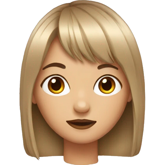 Girl with bangs straight hair emoji
