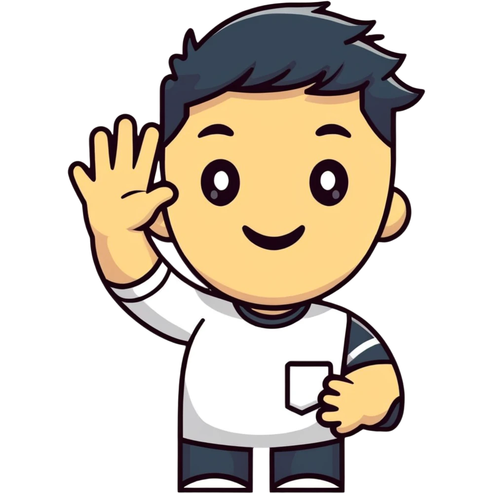 man waving emoji