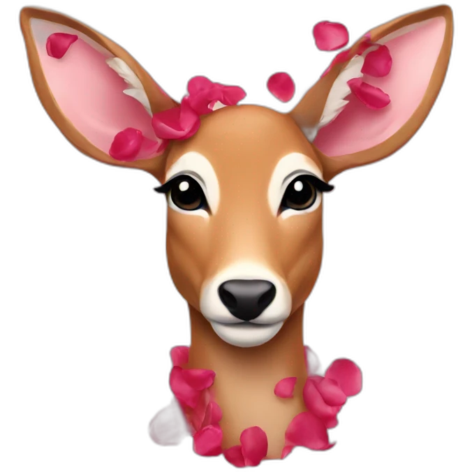 doe made out of rose petals emoji