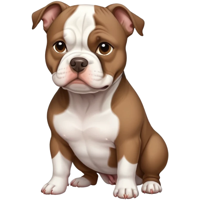 White and dark brown american pocket bully emoji