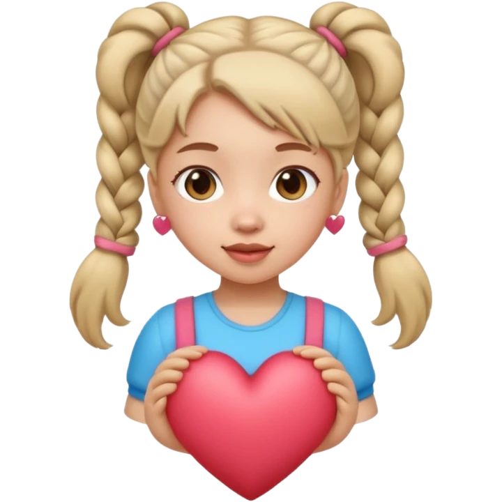 Her hair is in pigtails and her pubic hair is shaped like a heart.  She has wide hips emoji