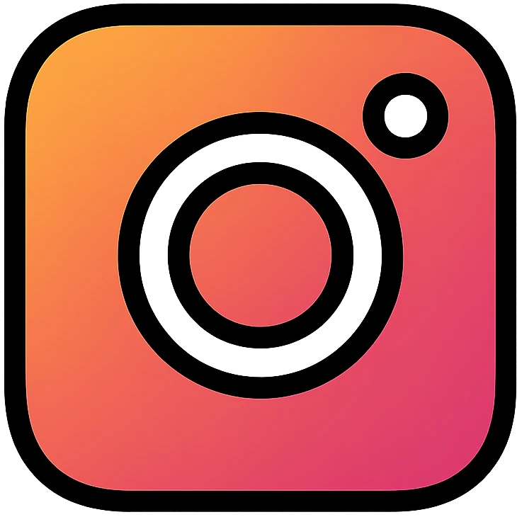 Instagram logo black and white clean icon style emoji