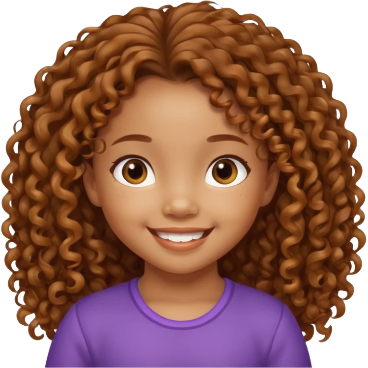 5 year old blasian girl with long brown curly hair emoji