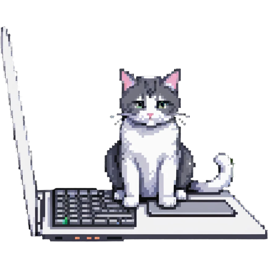 cat sitting on laptop computer keyboard emoji
