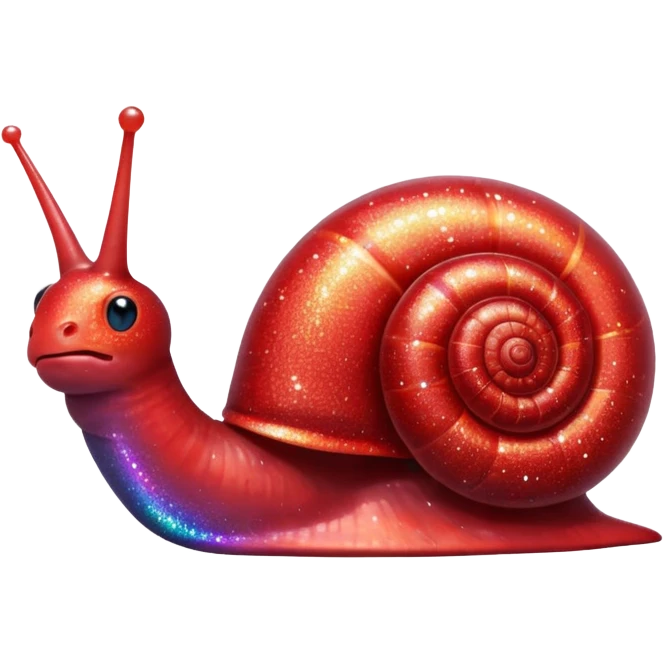 red glitter snail emoji