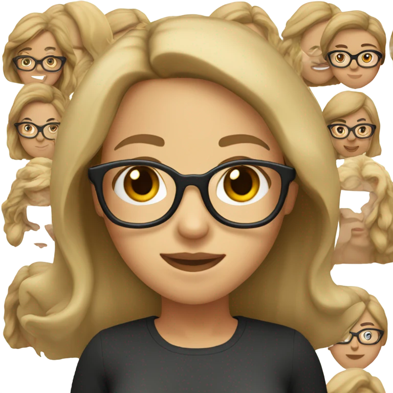 light skinned girl with black glasses and light brown hair emoji