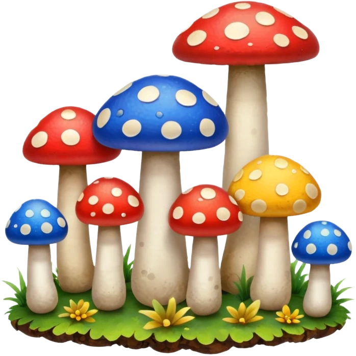 colored mushrooms emoji