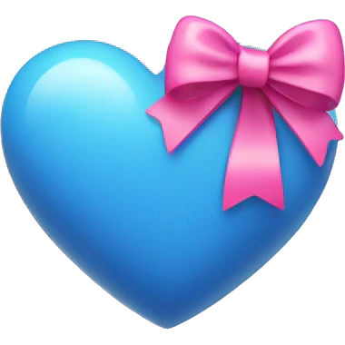 Blue heart with pink bow  emoji