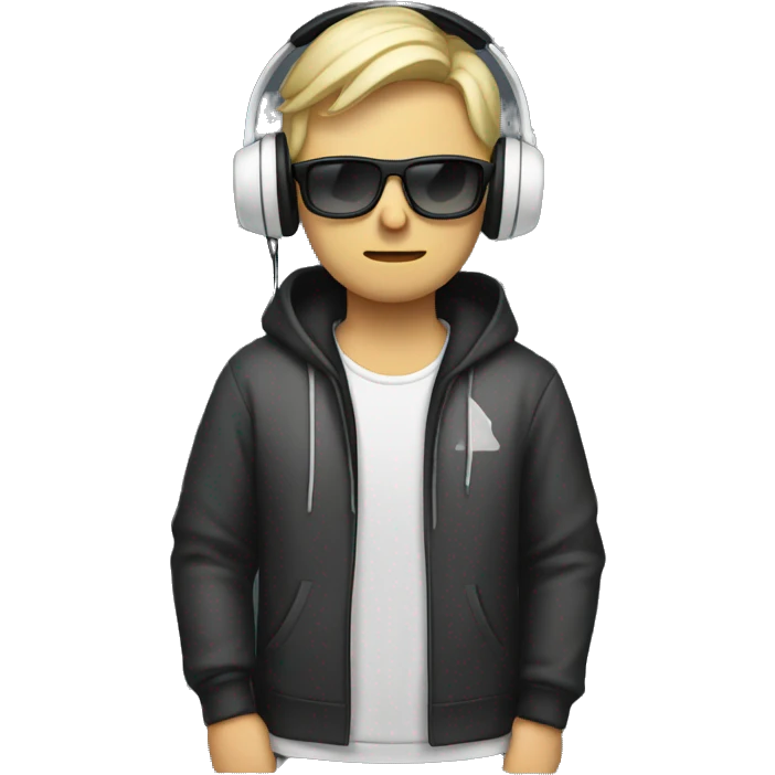 gamimg guy with white headset and controler wearing a hoodie emoji