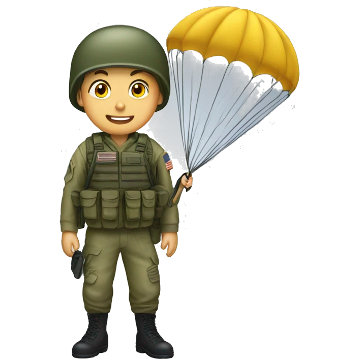 Military boy in parachute emoji