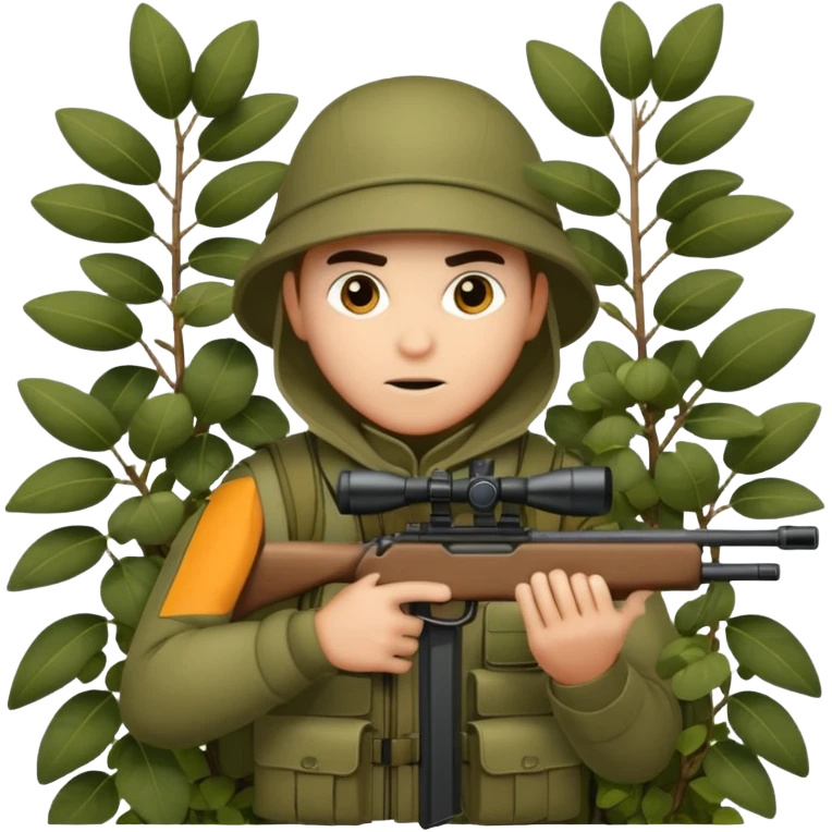 sniper in a big bush emoji