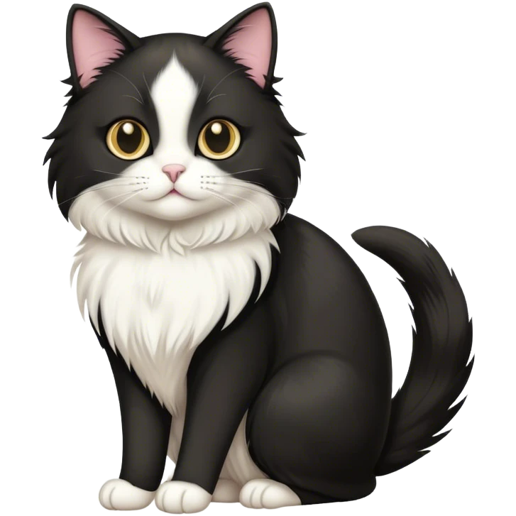 tuxedo cat long fur Beautiful  emoji
