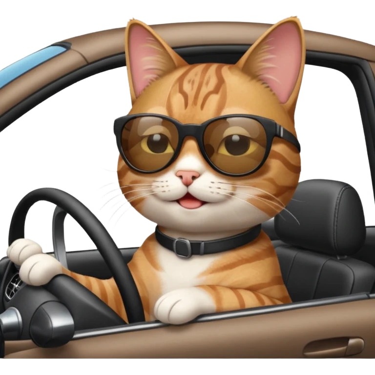Cat driving a car emoji