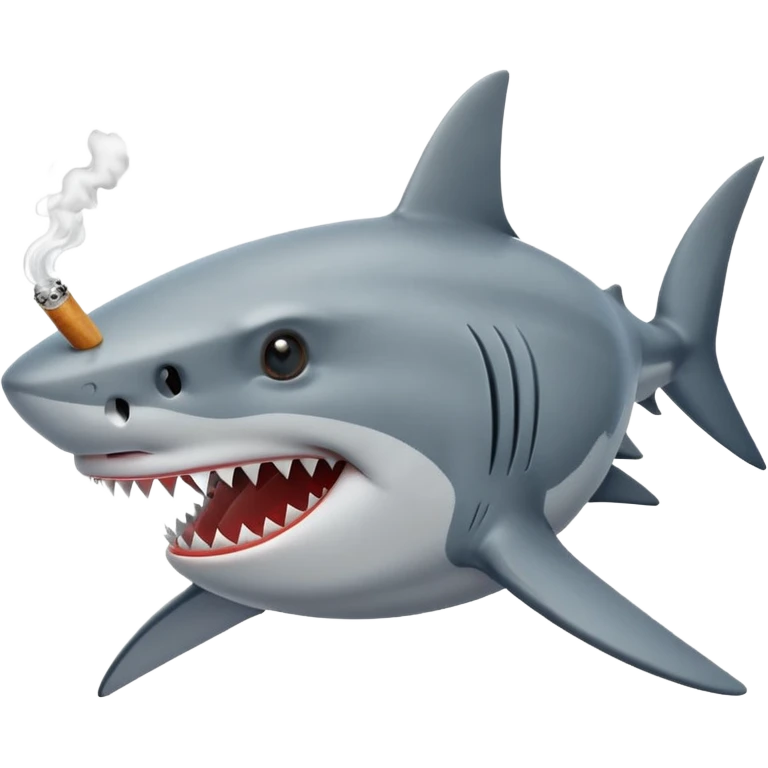 Shark with a blunt in its mouth emoji