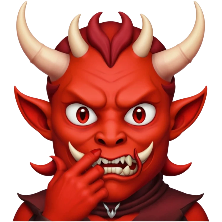 Creppy devil and shushing emoji
