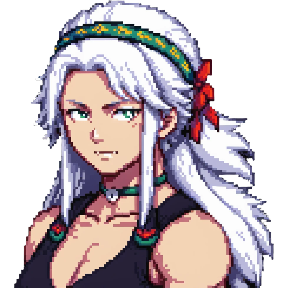 Tengen Uzui with a smirk, Sound Hashira from Demon Slayer, white hair, headband, muscular emoji