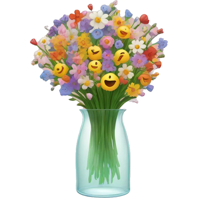 1000 flowers in a clear vase emoji