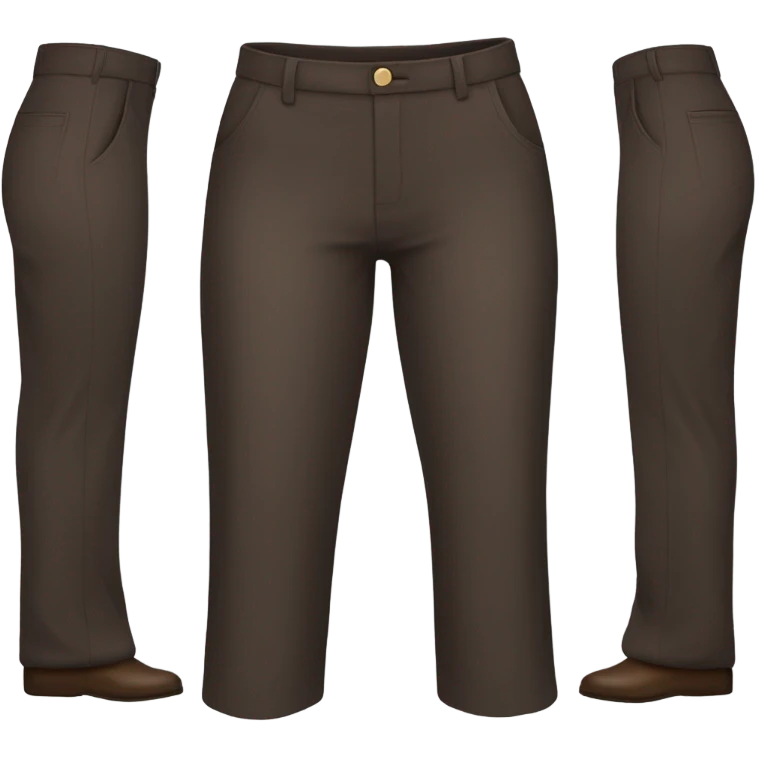 Realistic isolated pair of high waist long wide leg dressy casual pants in Dark Brown  emoji