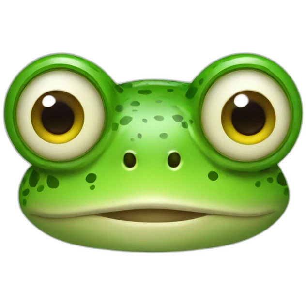 A frog wearing hearing aids emoji