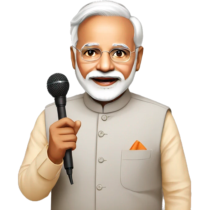 Modi ji with mic emoji