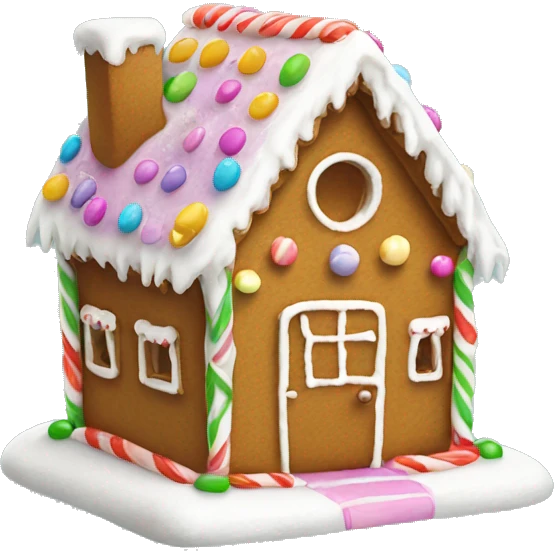 Gingerbread house with gumdrop  emoji