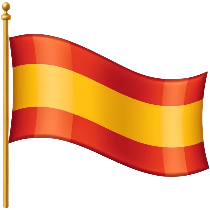 Red, white, and golden yellow horizontally sequenced tricolour flag inspired by the flag of Italy emoji