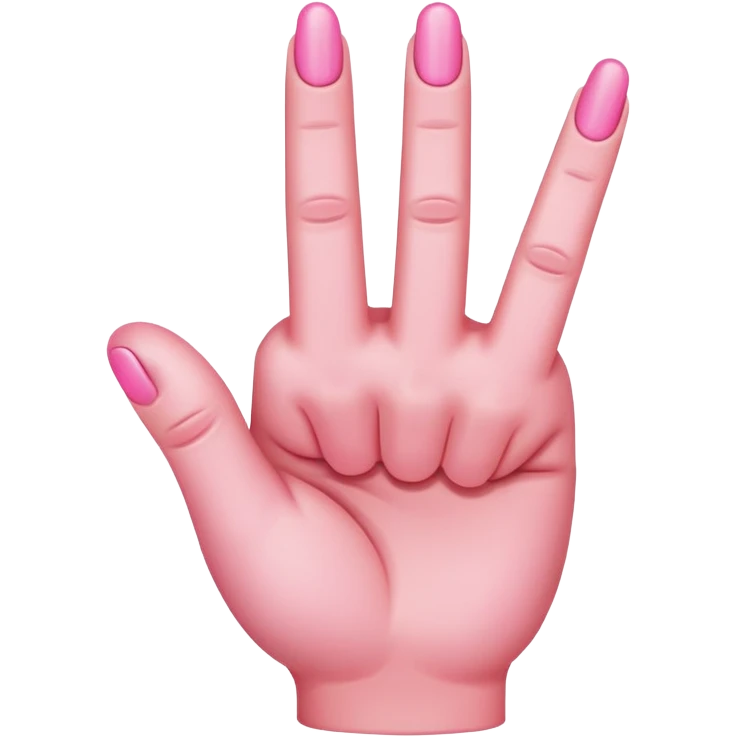 Pink middle finger emoji