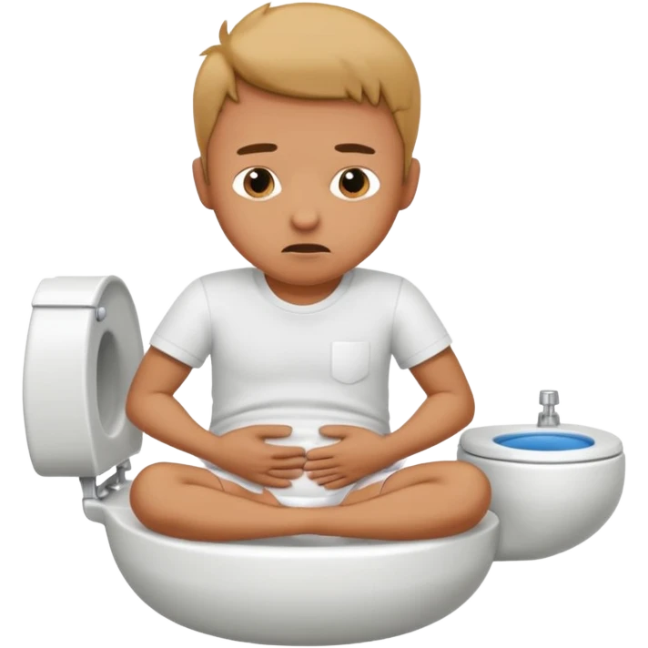 Man siting in a toilet bowl for diarrhea  emoji