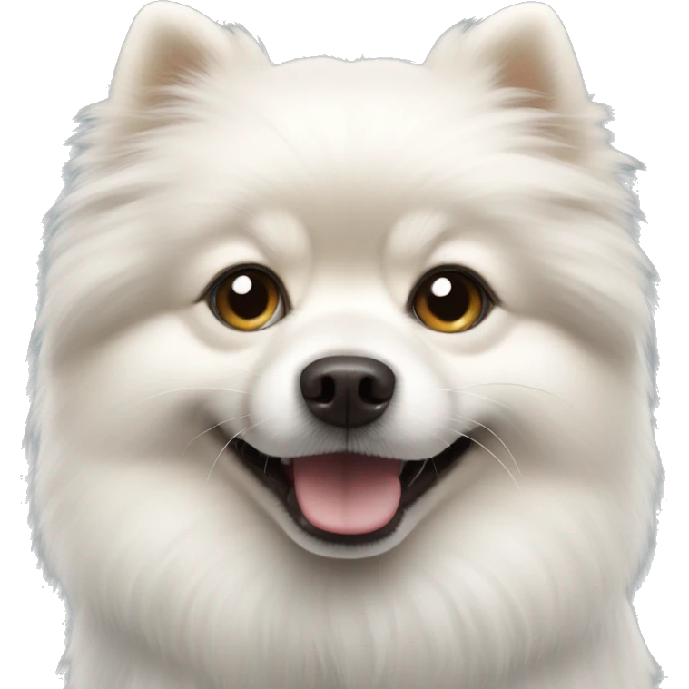 White Pomeranian spitz dog  emoji