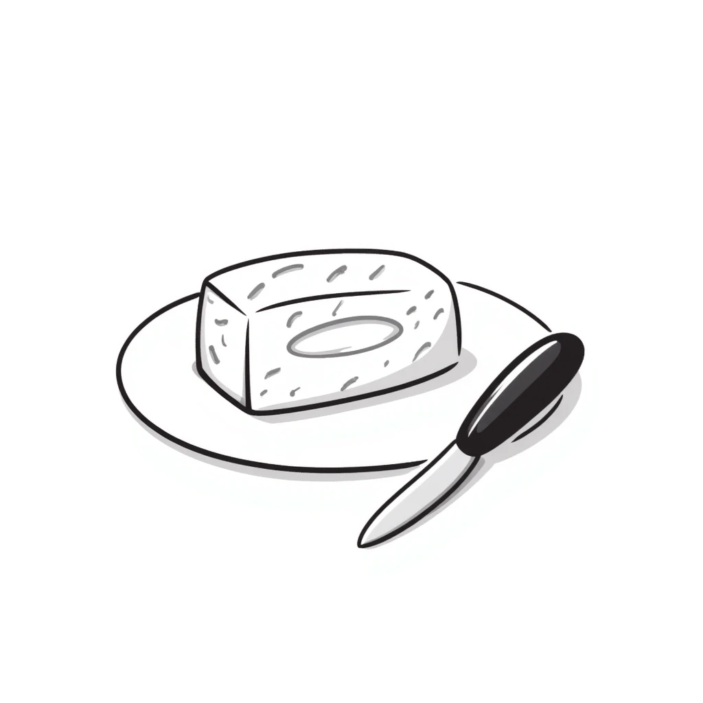 a creamy stick of butter with knife emoji