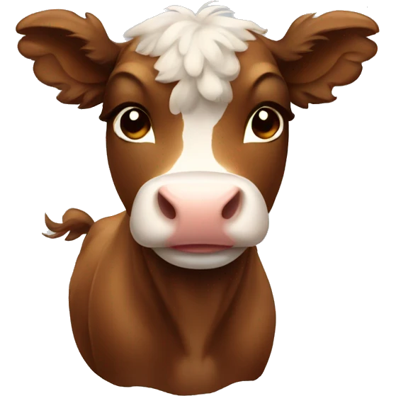 Fluffy brown calf emoji