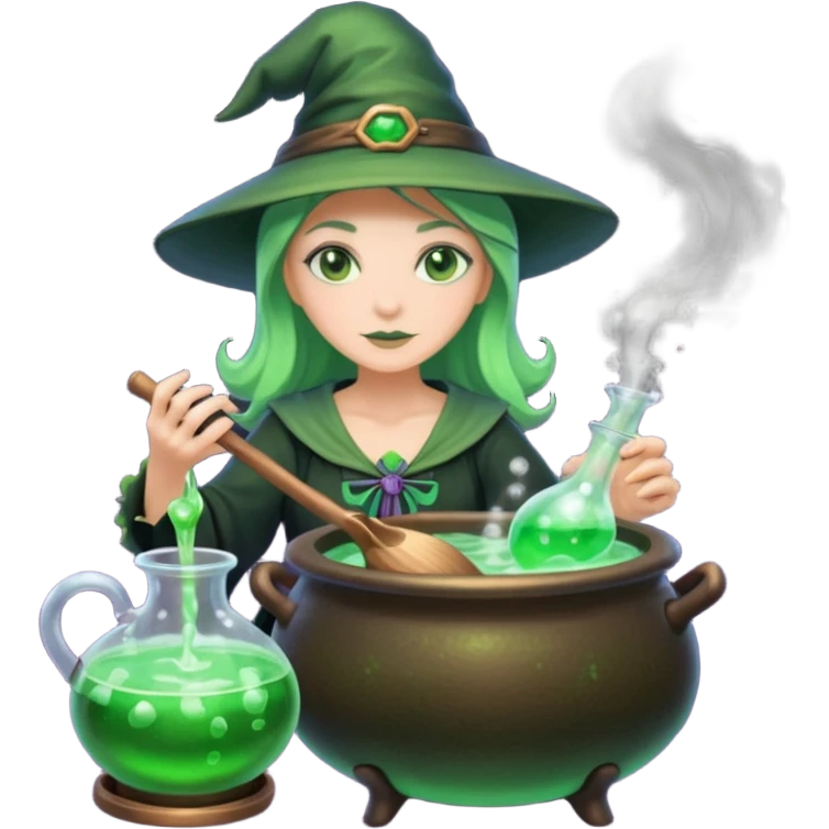 green witch cooking potion emoji