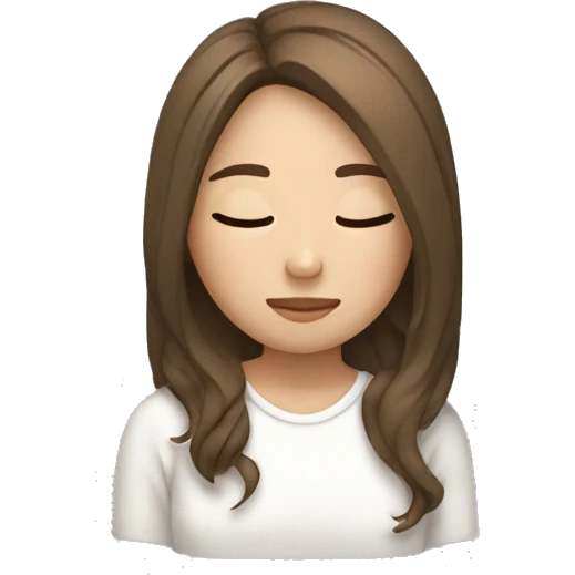 asian girl with brown hair and highlights sleeping emoji