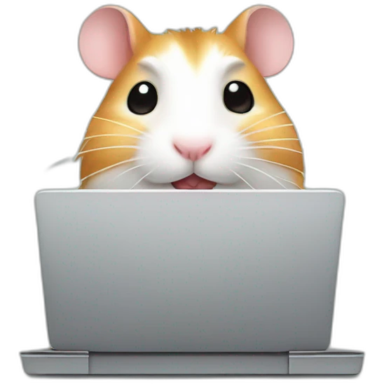 cool hamster laptop office worker emoji