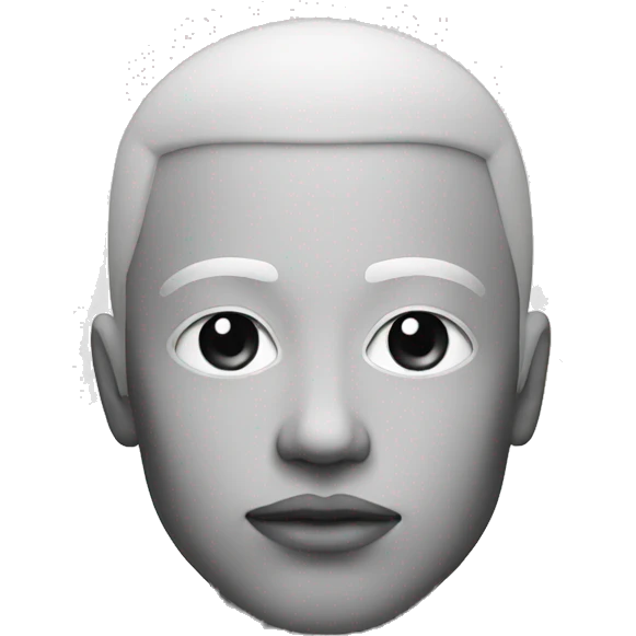 Black and white minimalist art emoji
