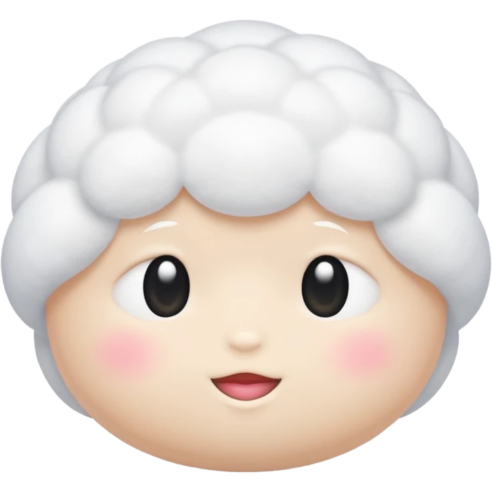 white cosmetic puff object emoji