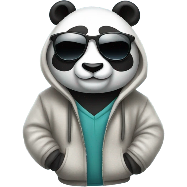 Create panda with sunglasses and a hoodie  emoji