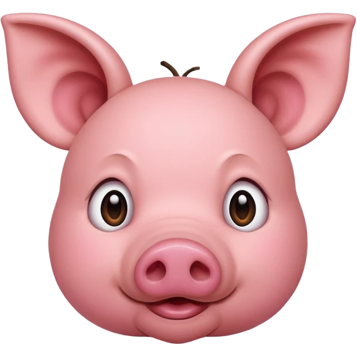 Create a pig with big ears in the apple emoji style, similar to the reference image. emoji