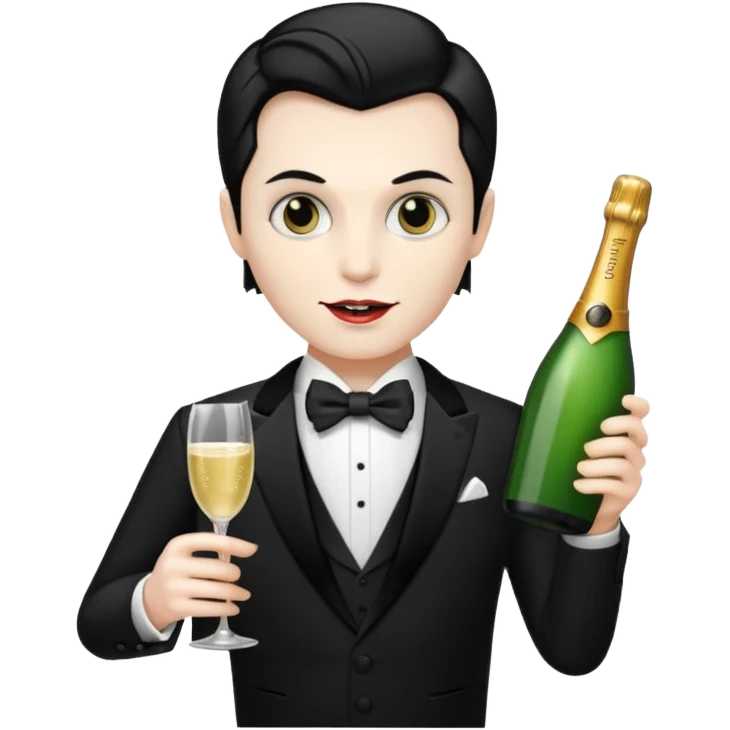 vampire with sampine bottle emoji