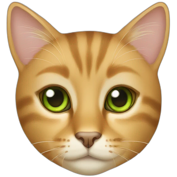 Golden brown cat green eyes emoji