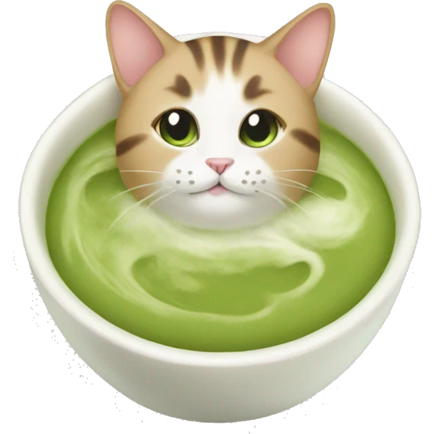 Cat with matcha emoji