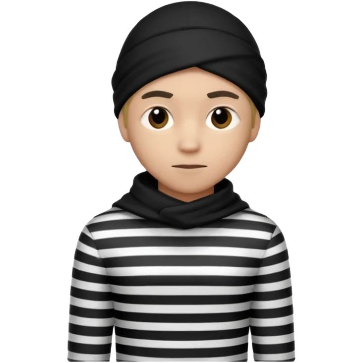 thief with black and white stripe clothes emoji