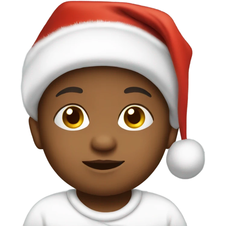 Baby wearing a Santa hat emoji