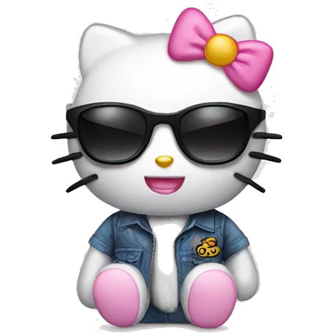 hello kitty with sunglasses emoji