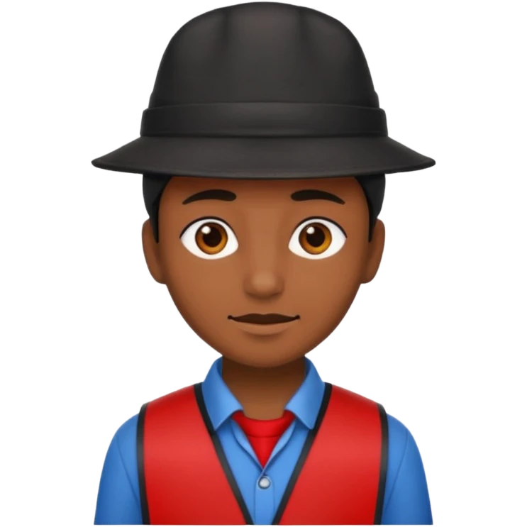 Typische zwartepiet, de knecht van Sinterklaas, met een pietenpak, kraag, muts emoji