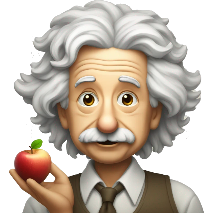 albert einstein y la manzana emoji